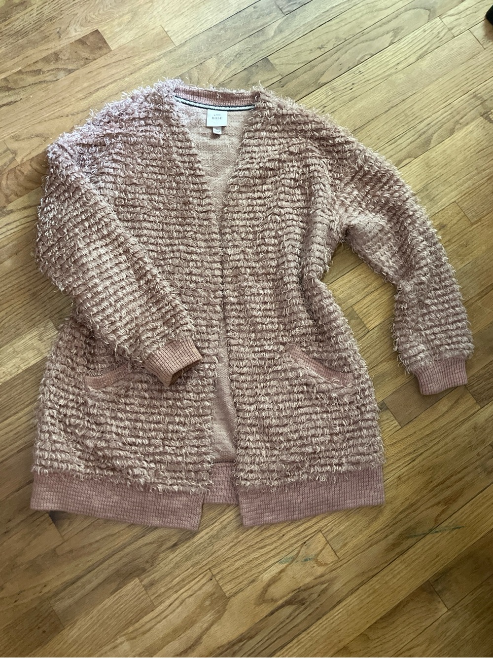 Knox Rose Textured Open-Front Cardigan - Taupe Blush